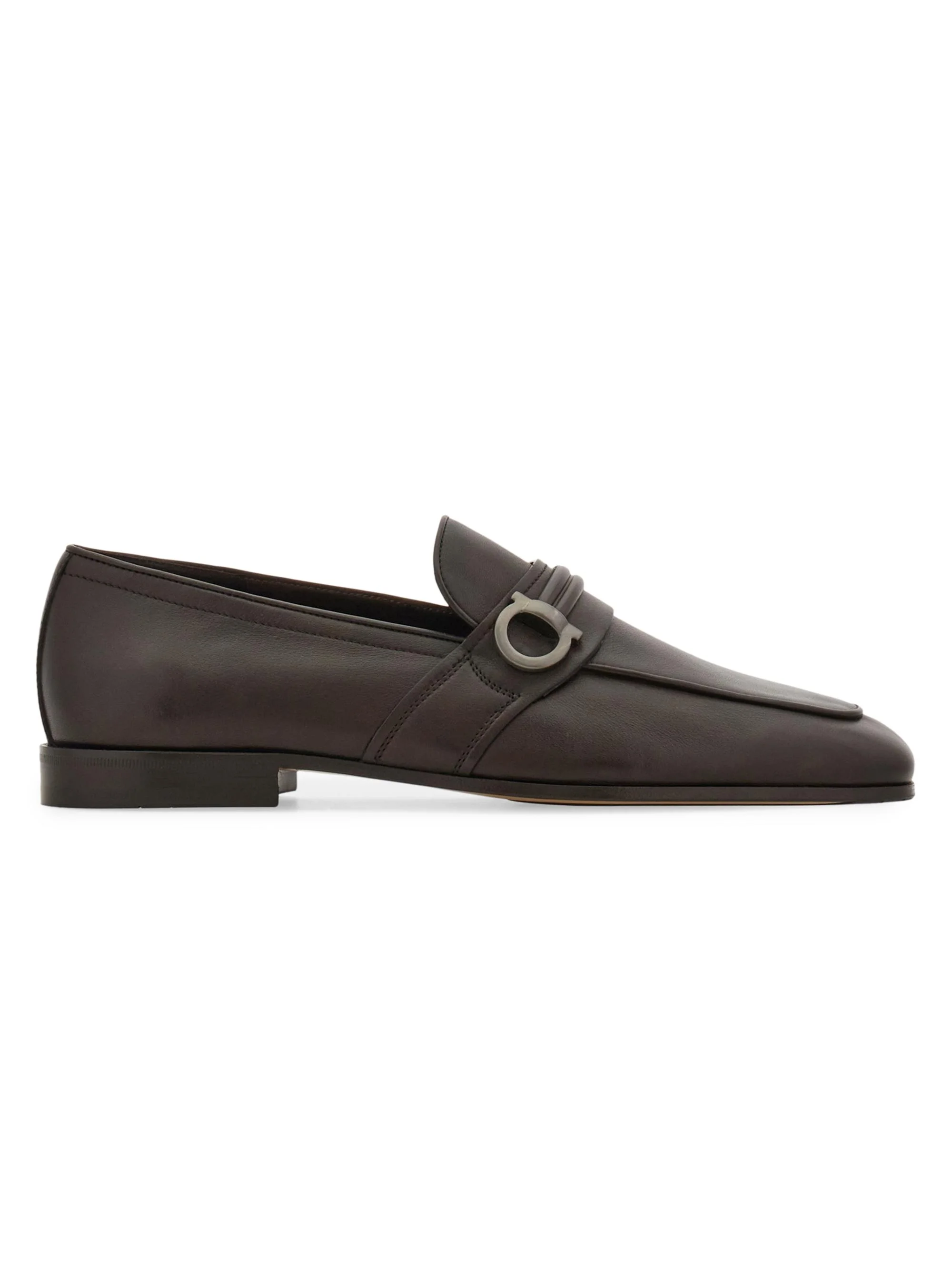 Men's Saddlevit Gancini Leather Loafers - Naturale - 1