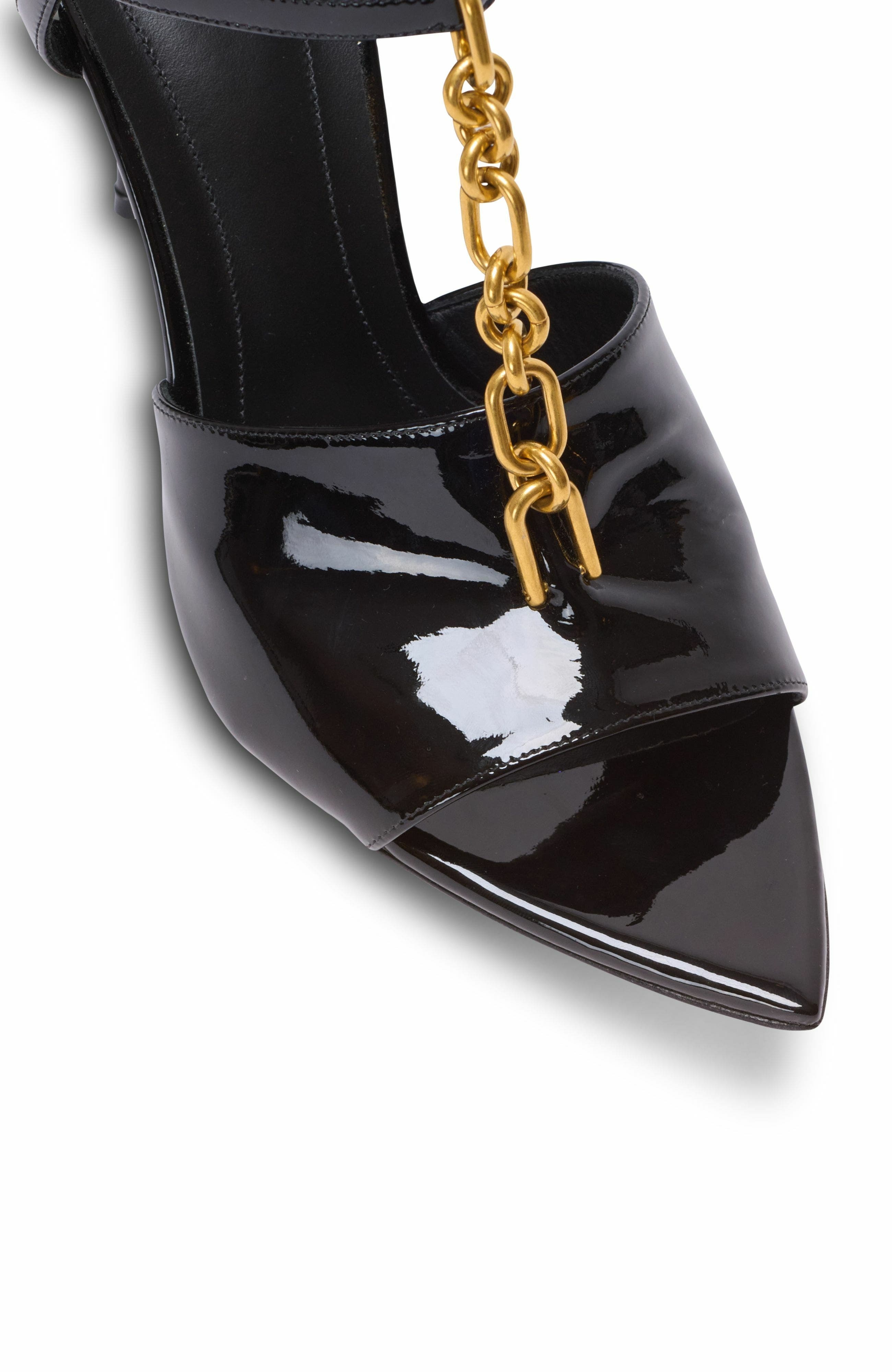 Balmain Sync patent leather sandals with heel in Black at Nordstrom - 5