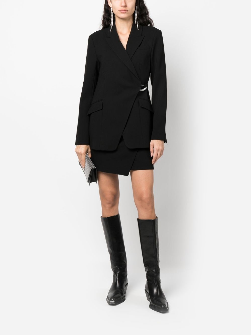 Eva crossover-neck clasp-fastening blazer - 2