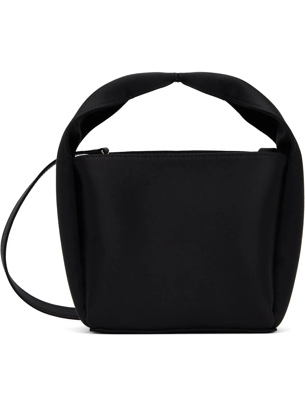 Black Petite Satin Bucket Bag - 1