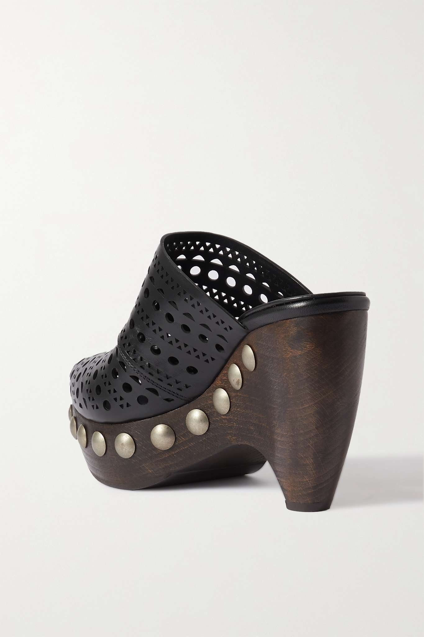 Le Sabot 125 studded leather platform clogs - 3