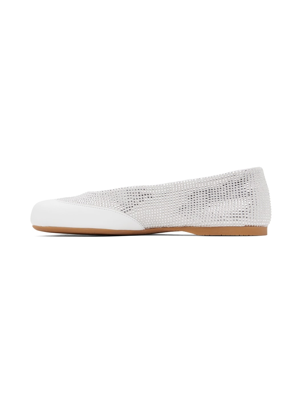 White Crystal Ballerina Flats - 3