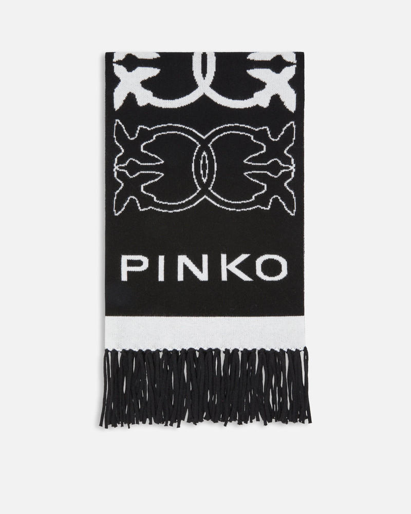 SCARF WITH JACQUARD LOVE BIRDS LOGO 1