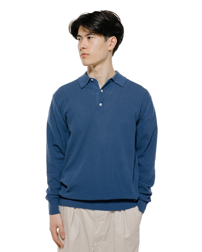 BEAMS PLUS Pique Polo 14G L/S Navy outlook