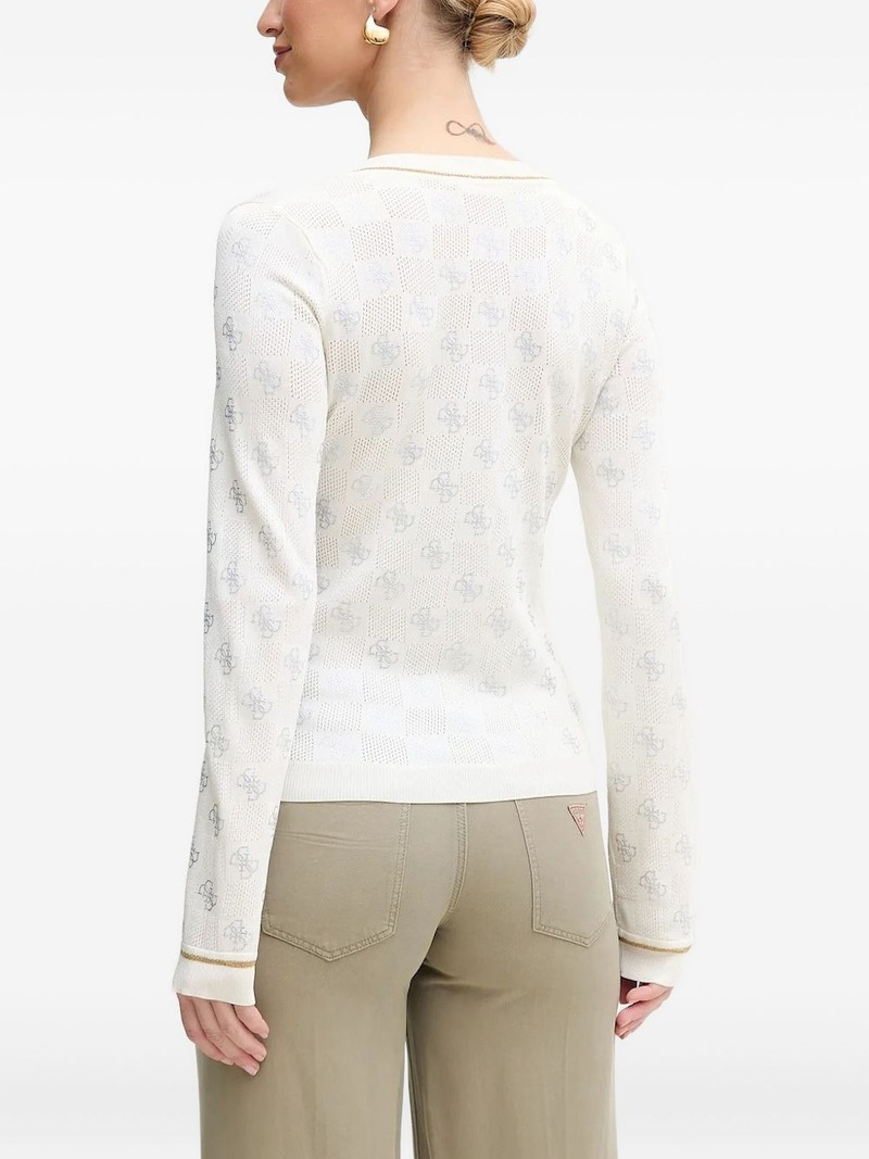 GUESS USA logo-pattern V-neck sweater outlook