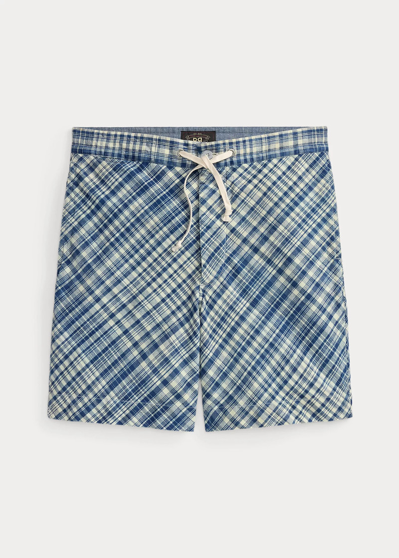 Indigo Plaid Woven Short 1