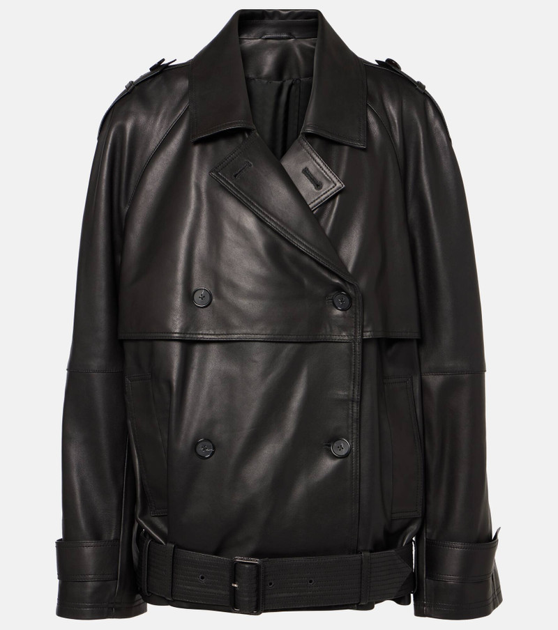 Oversized leather jacket - 1