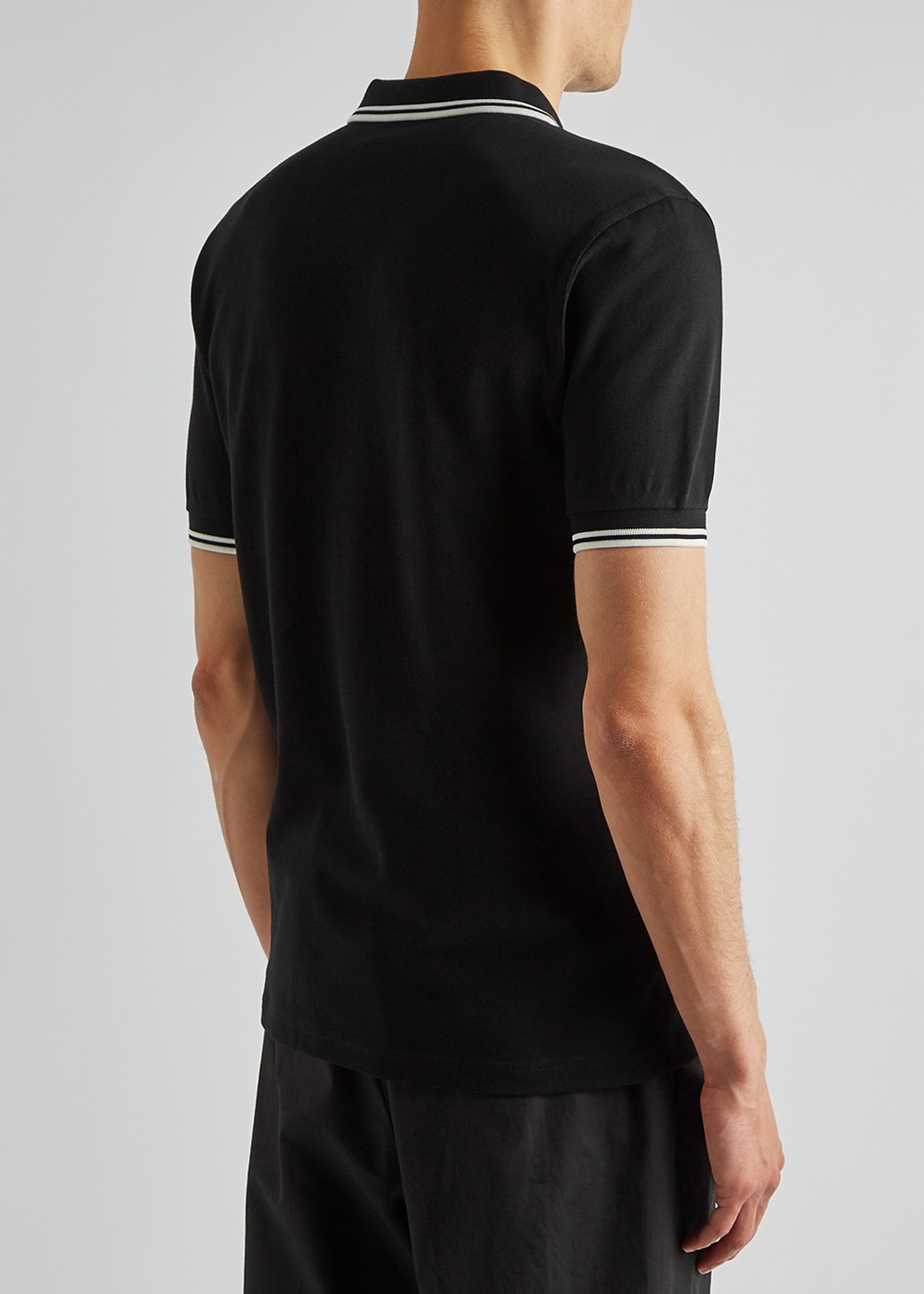 M3600 black piqué cotton polo shirt - 3