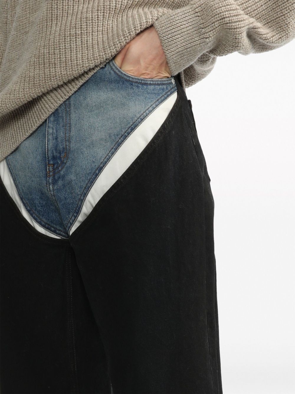 colour-block cutout jeans - 5
