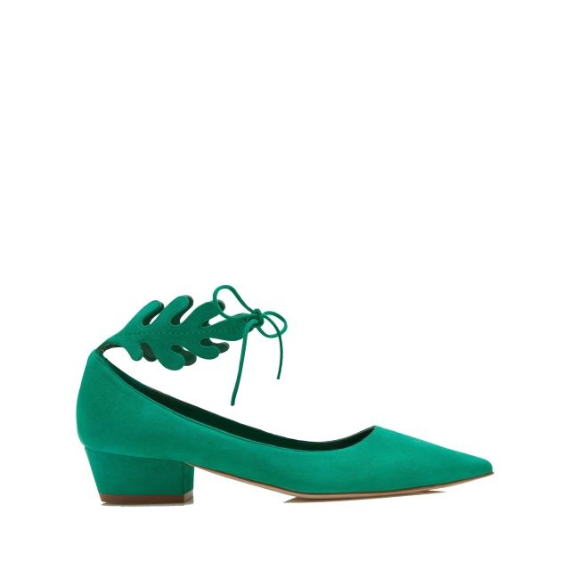 Florette green suede ankle strap pumps - 1