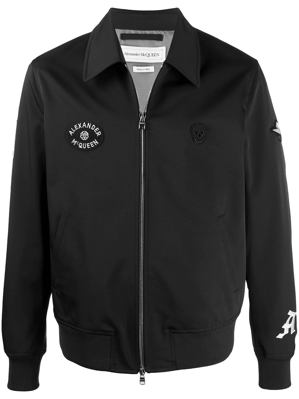 logo-embroidered zip-up jacket - 1