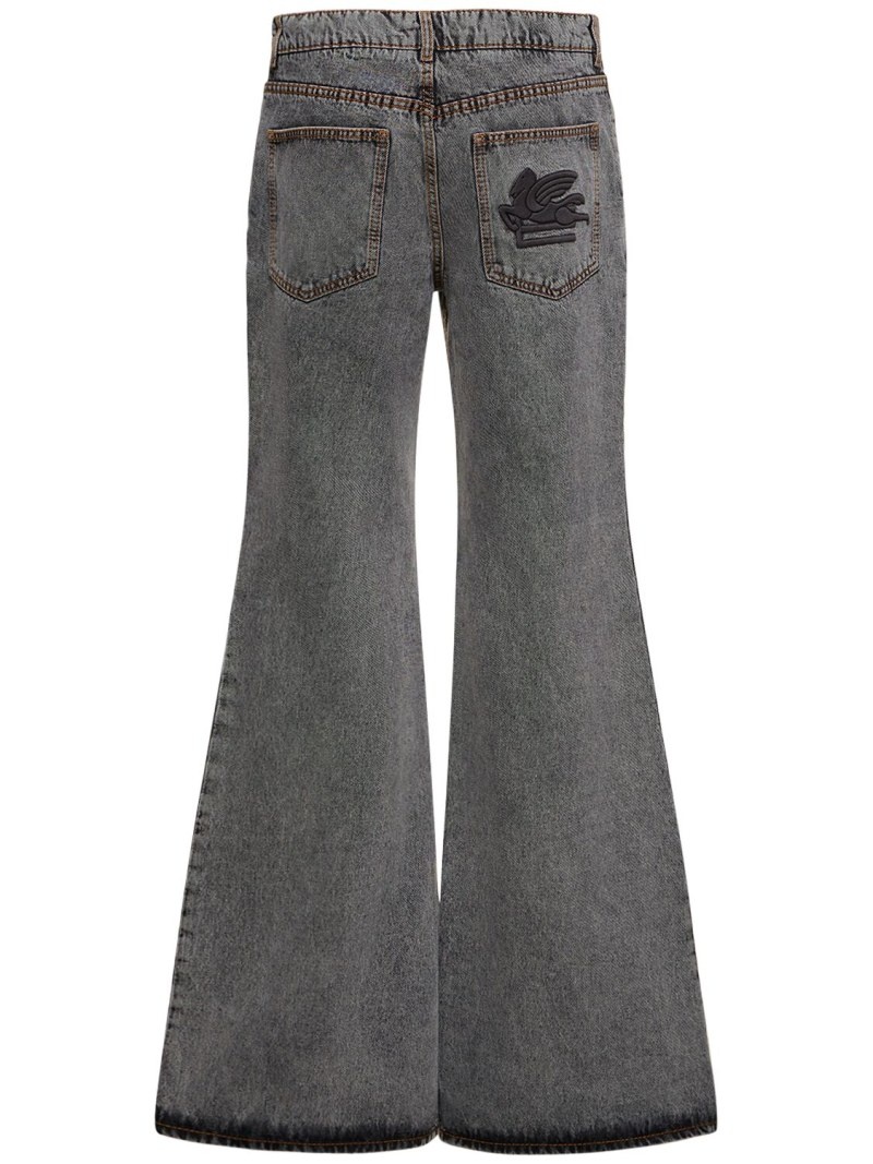 Flared faded denim jeans - 5