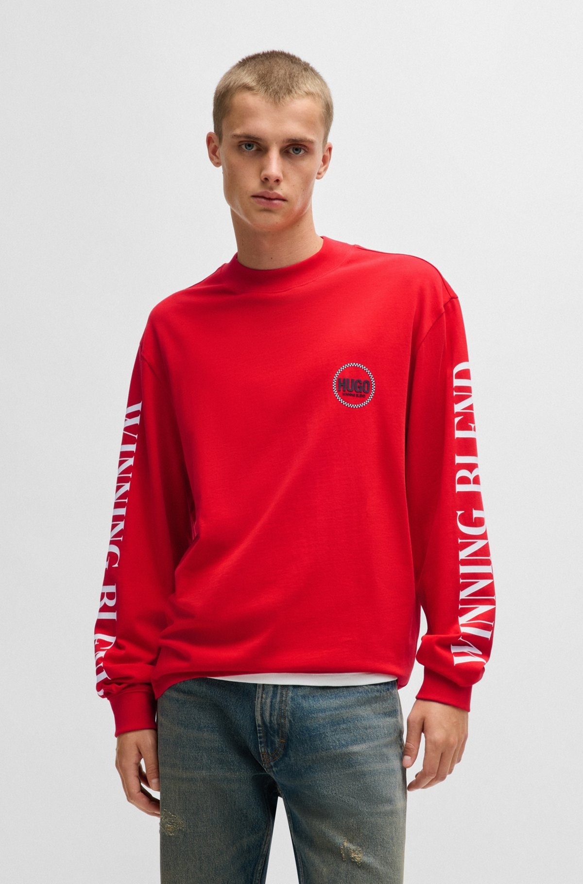 RELAXED-FIT T-SHIRT IN COTTON WITH RACING PRINTS - 2