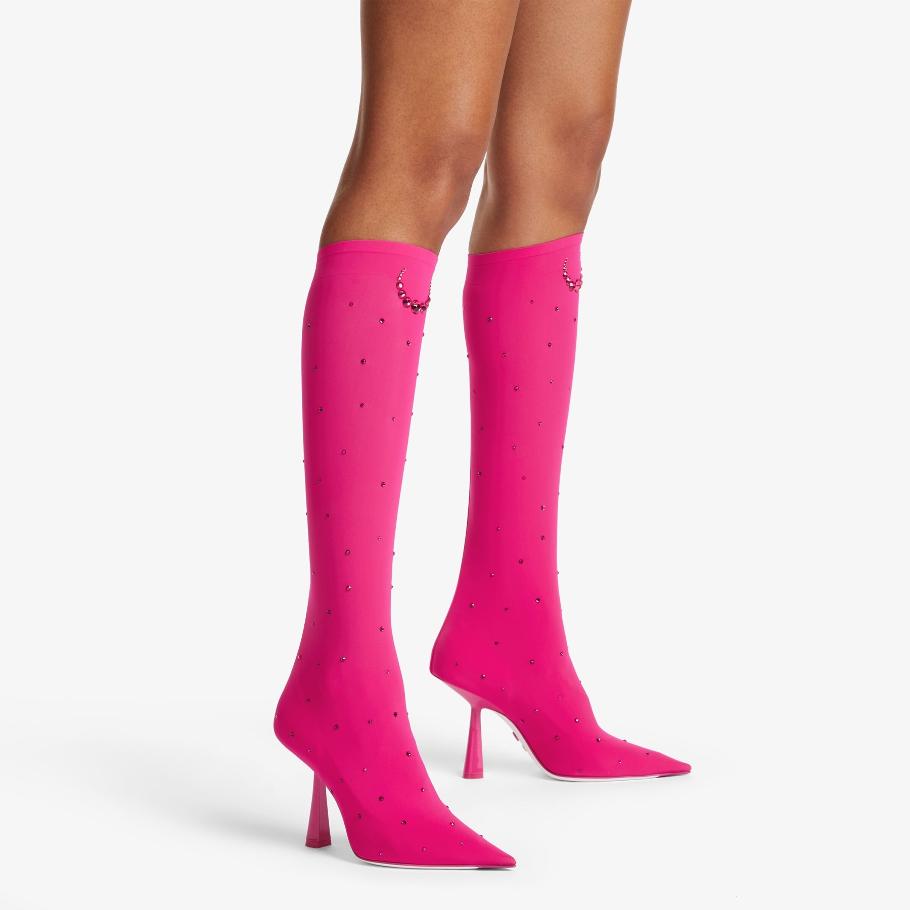 Sailor Moon Boot 100
Pink Stretch Jersey Knee-High Boots with Swarovski Crystals - 2