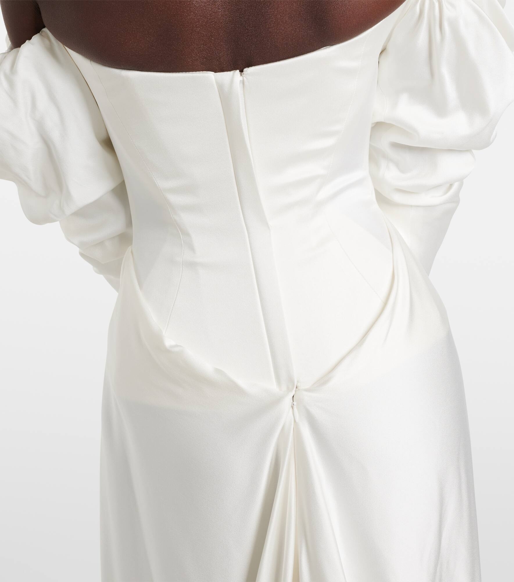 Bridal Ember off-shoulder satin corset gown - 7