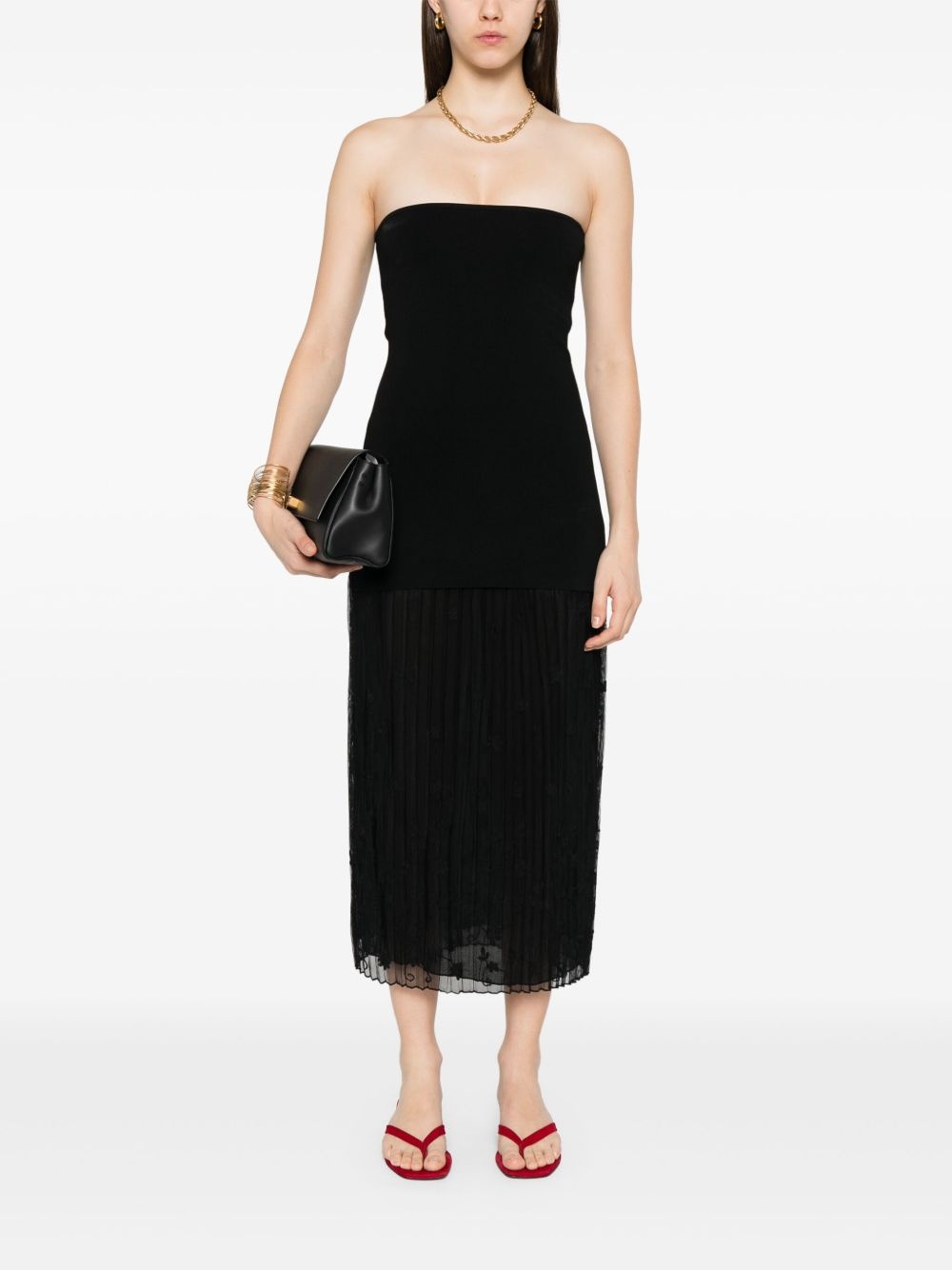 floral-embroidered tulle skirt - 2