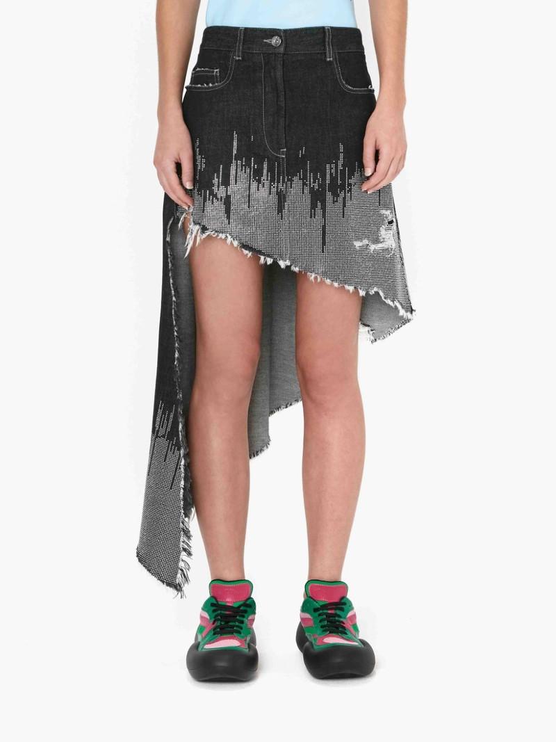 JW Anderson STUDDED ASYMMETRIC DENIM SKIRT outlook