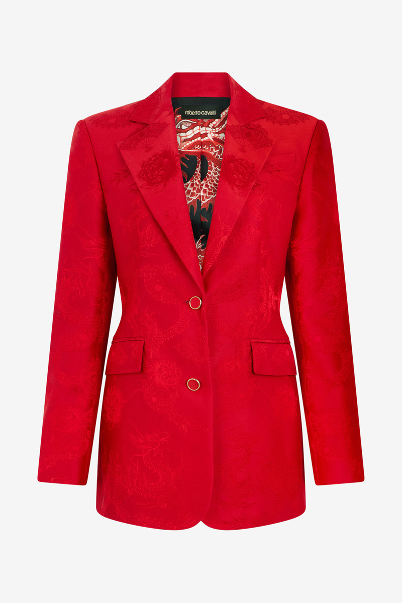 Dark Red Jacket with Dragon Motif 1