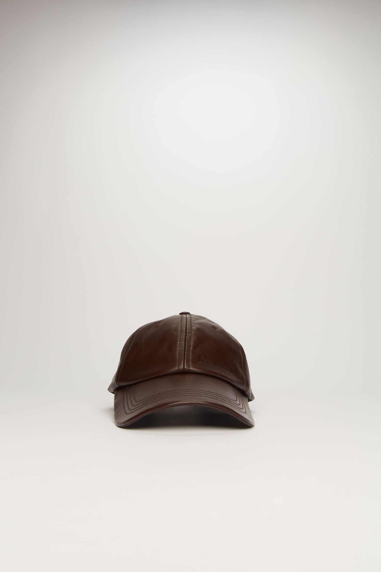 Leather cap cognac brown - 1