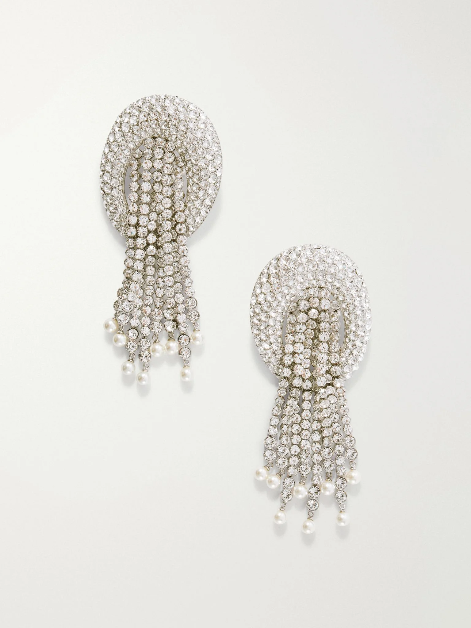 Kabarett silver-tone crystal and bead earrings Silver - 1