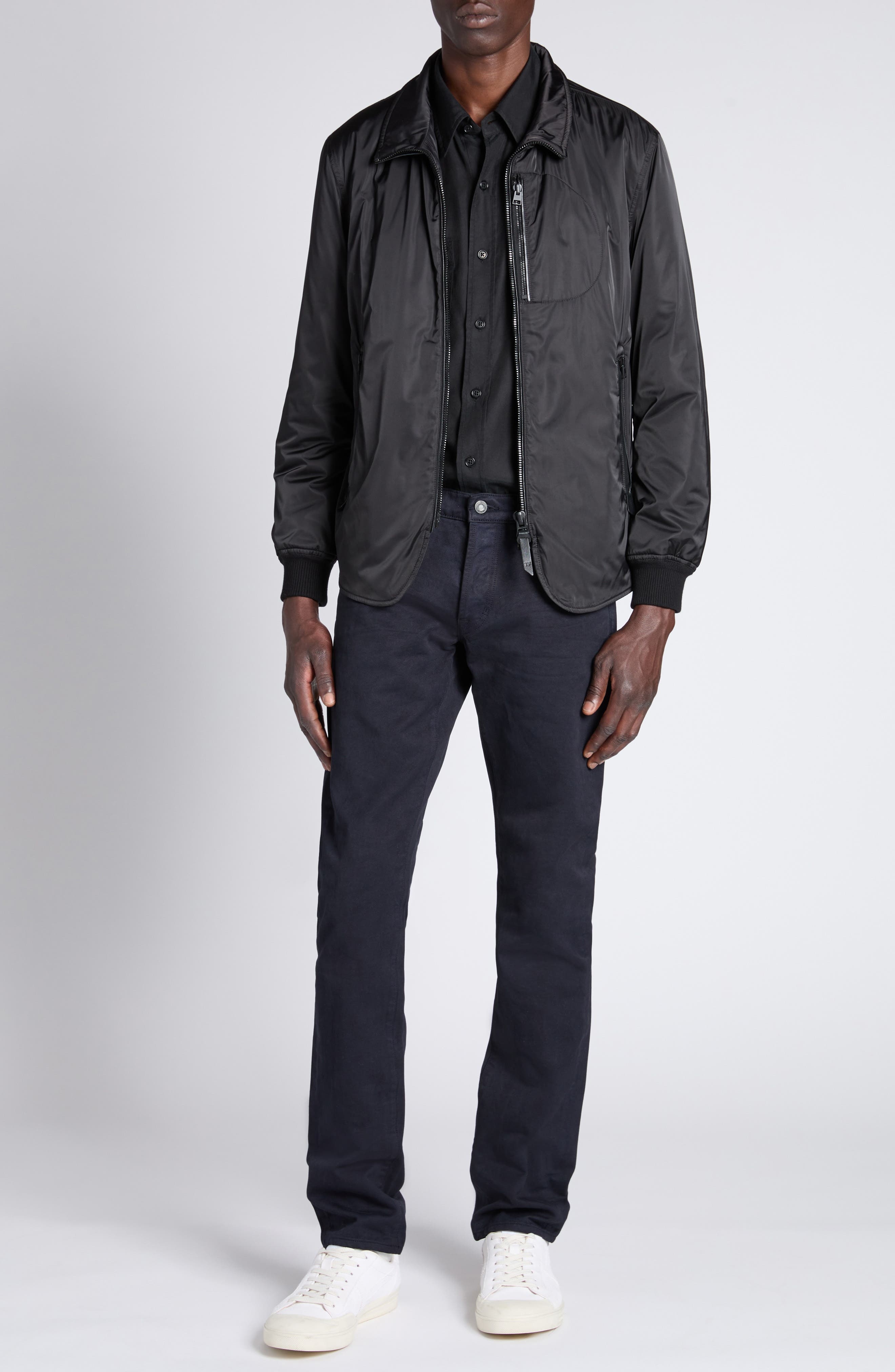 TOM FORD Microfiber Techno Satin Jacket in Lb999 Black at Nordstrom - 2