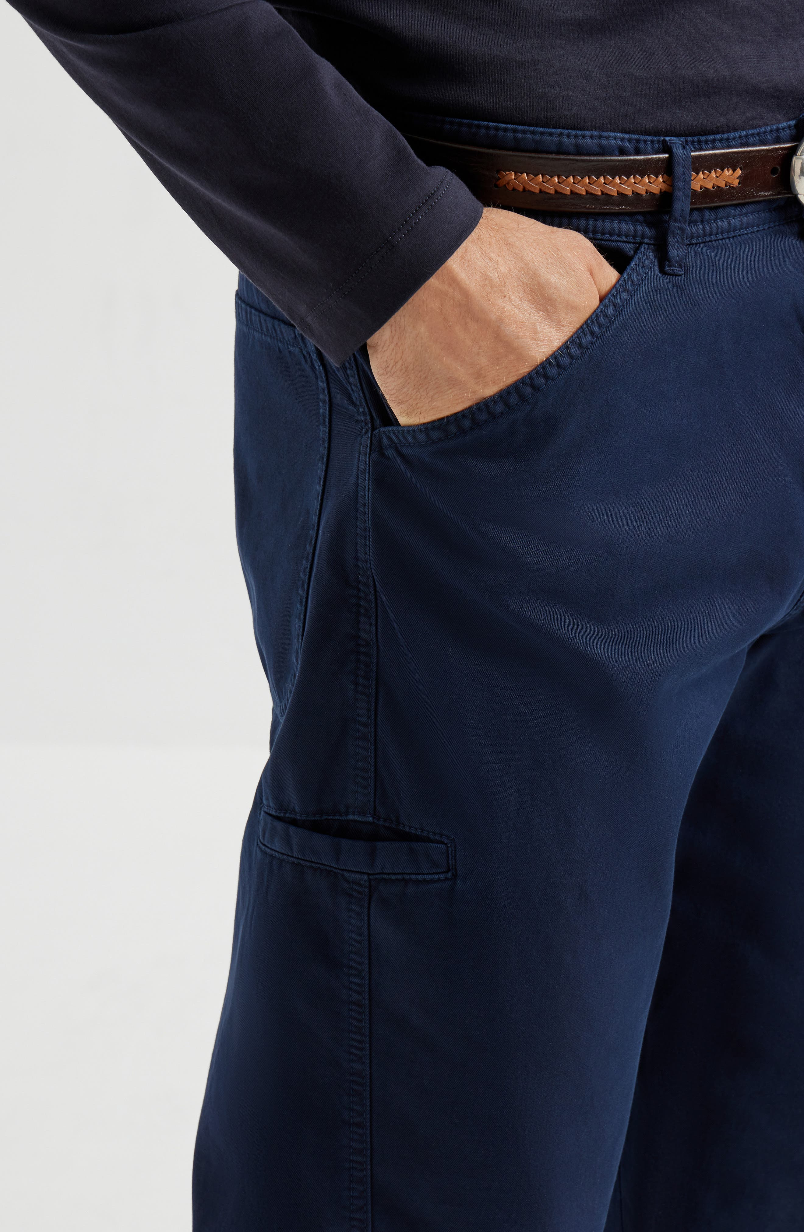 Brunello Cucinelli Gabardine trousers in Navy Blue at Nordstrom - 4