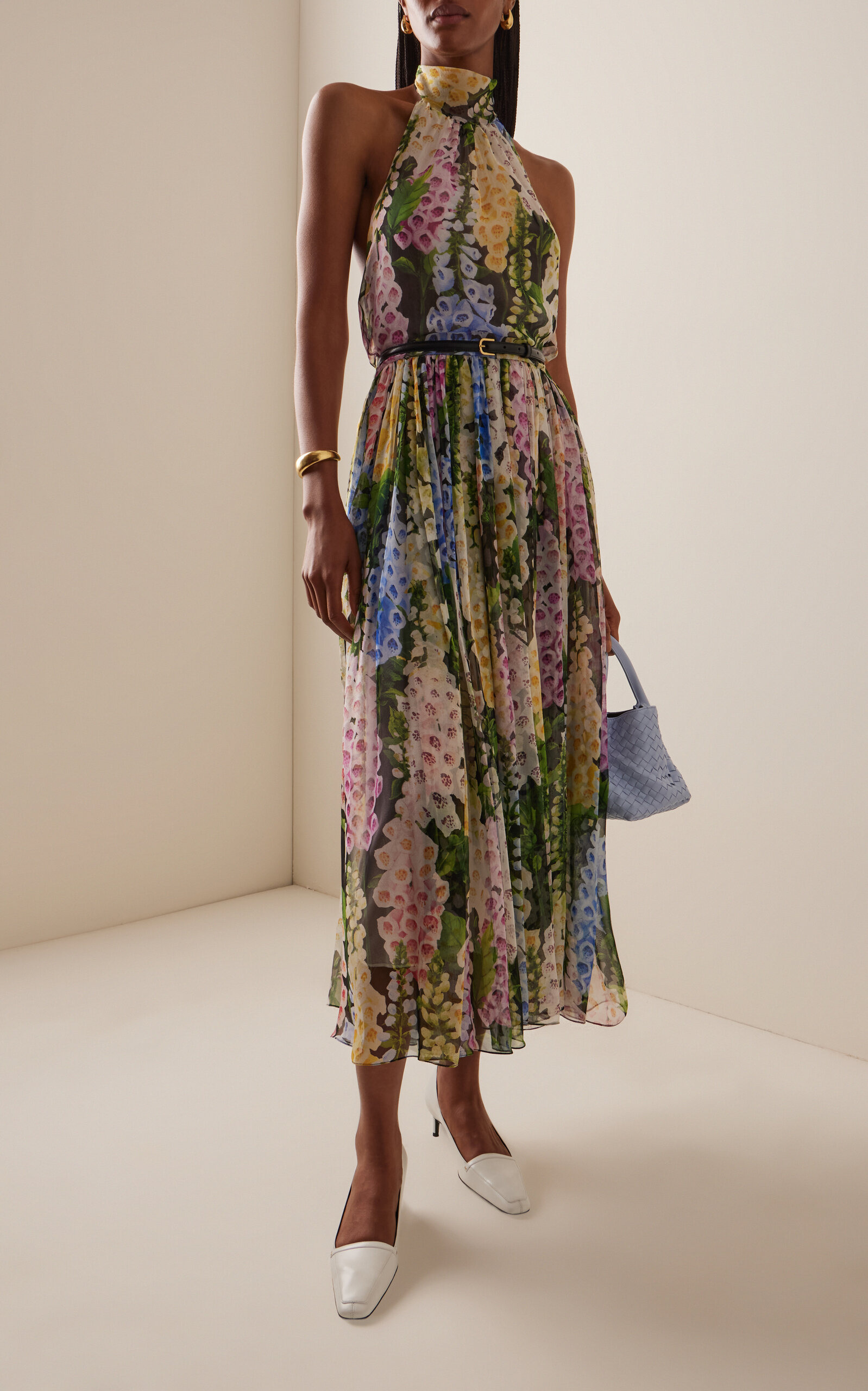 Foxglove-Printed Cotton-Poplin Halter Midi Dress multi - 2