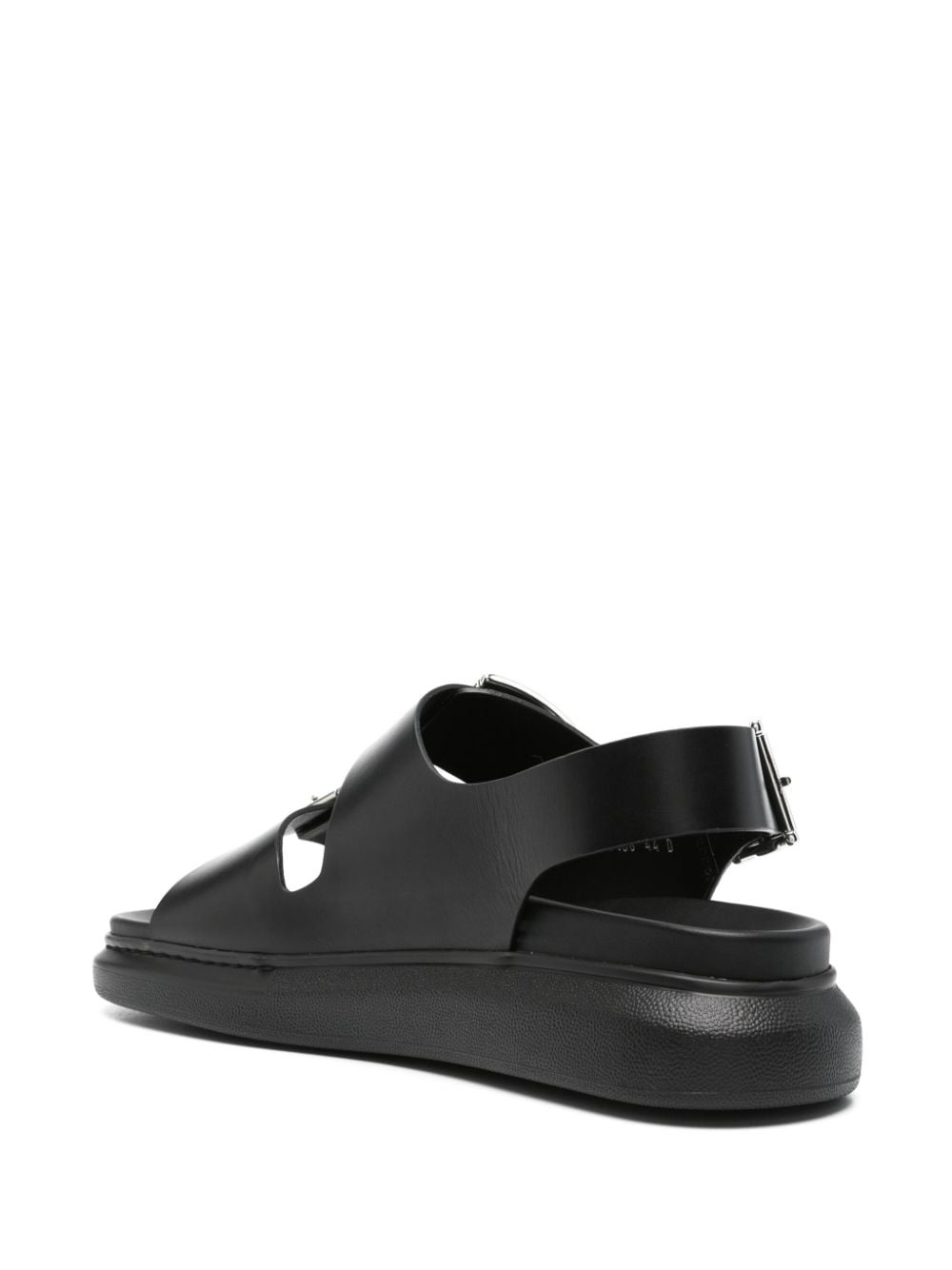 logo-debossed leather sandals - 3