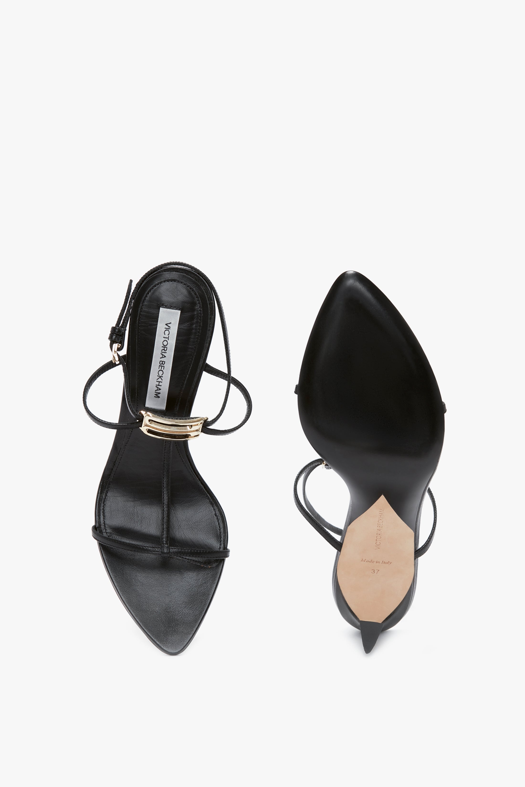 Frame Detail Sandal In Black Leather - 4