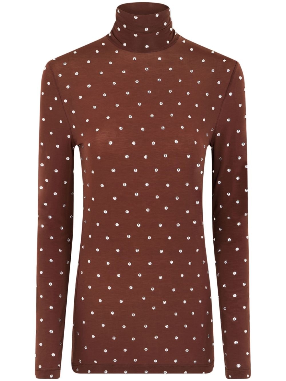 crystal-embellished high-neck top - 1