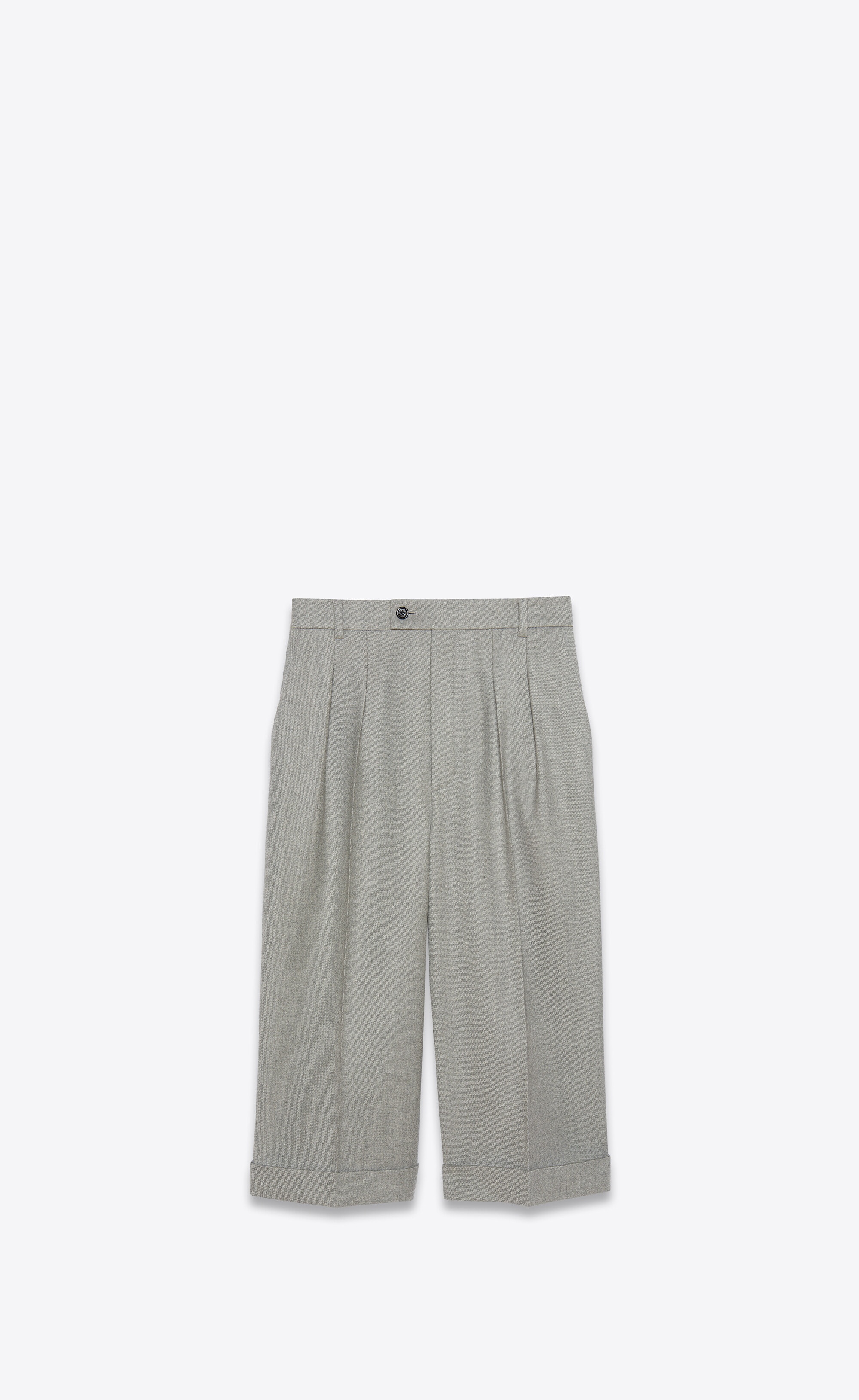 tailored bermuda shorts in chiné wool twill - 1