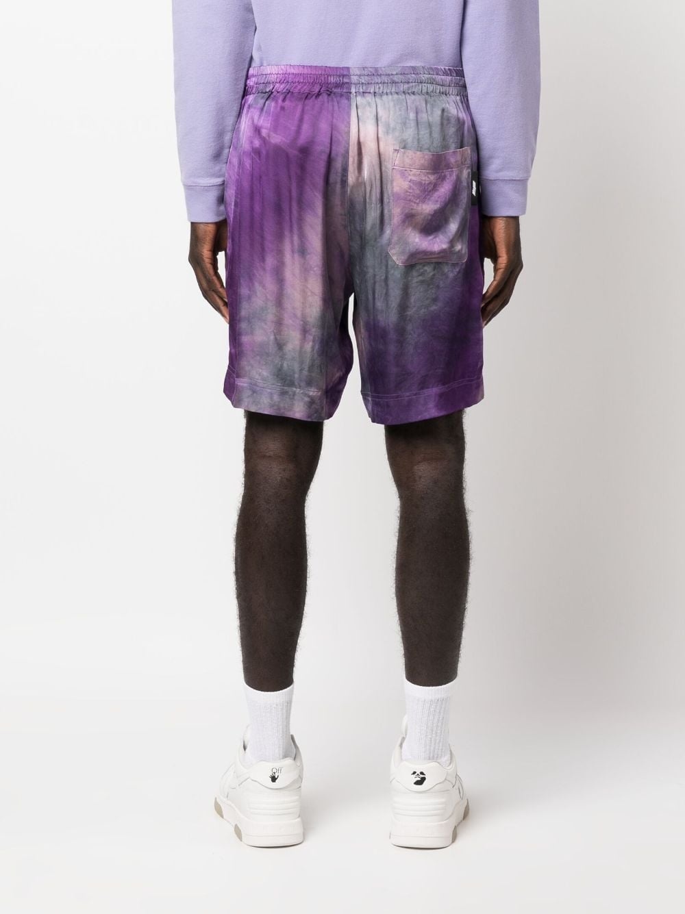 tie-dye track shorts - 4