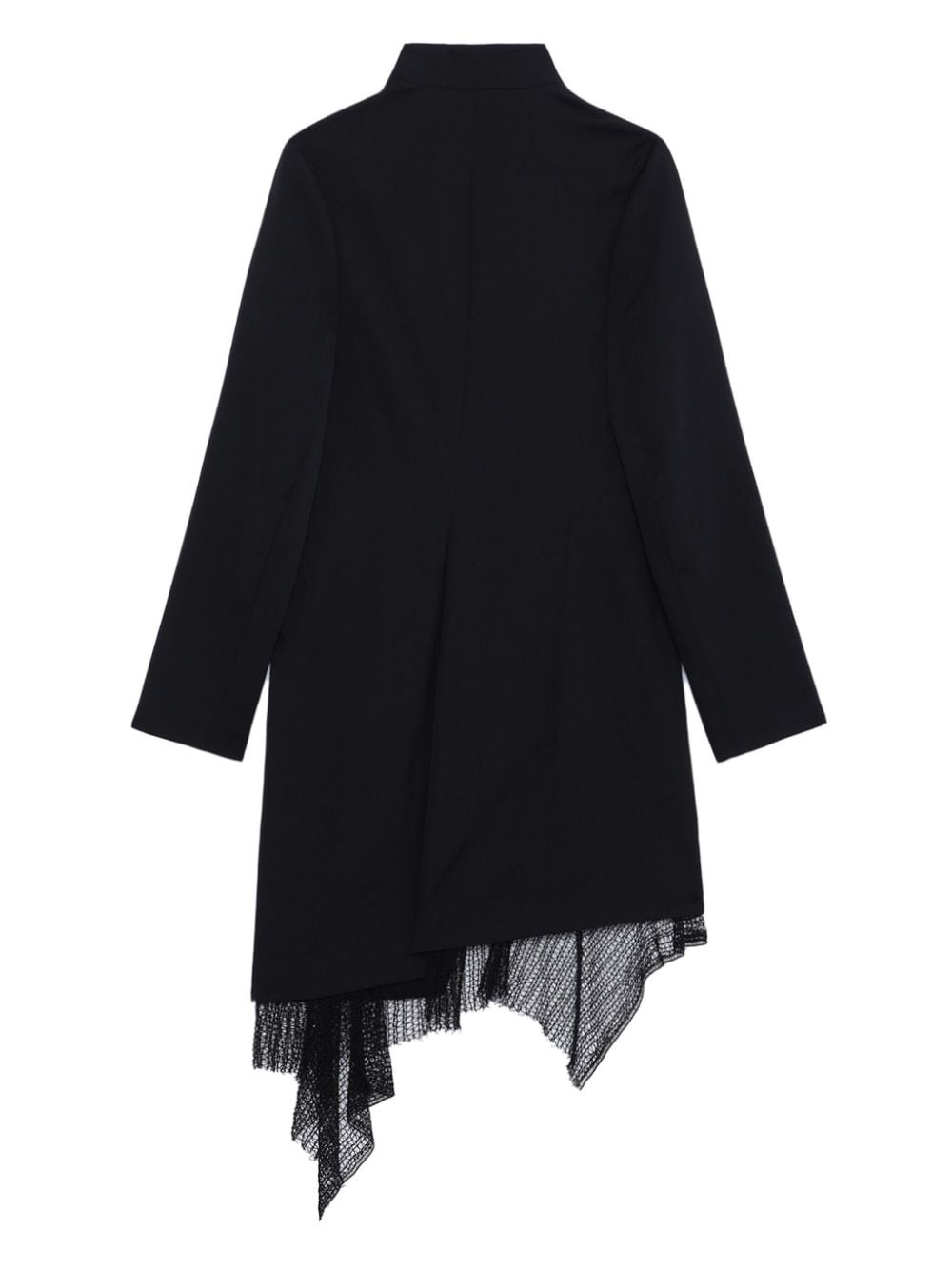 layered wool single-breasted coat - 6