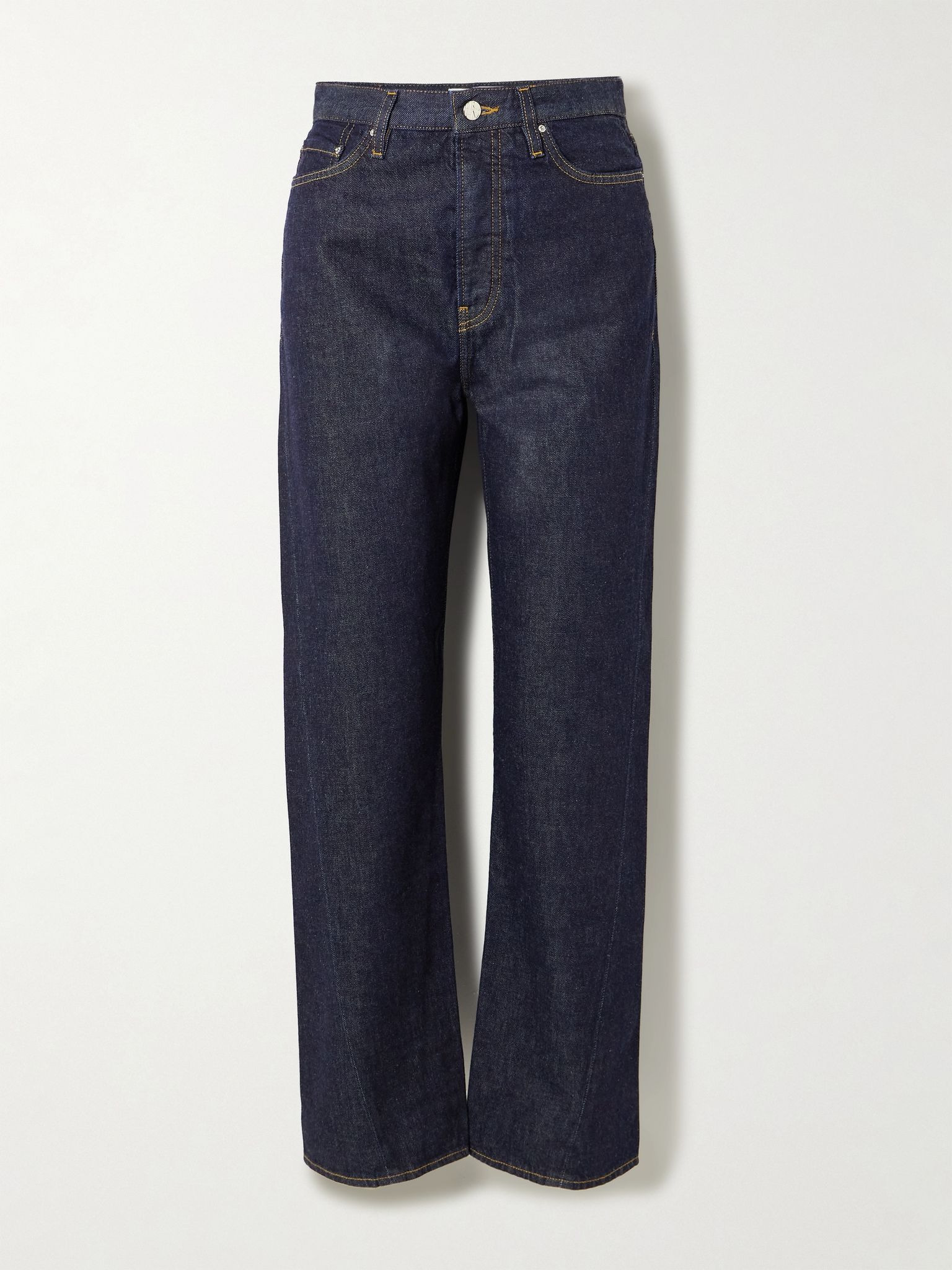 Twisted Seam high-rise straight-leg jeans Navy - 1