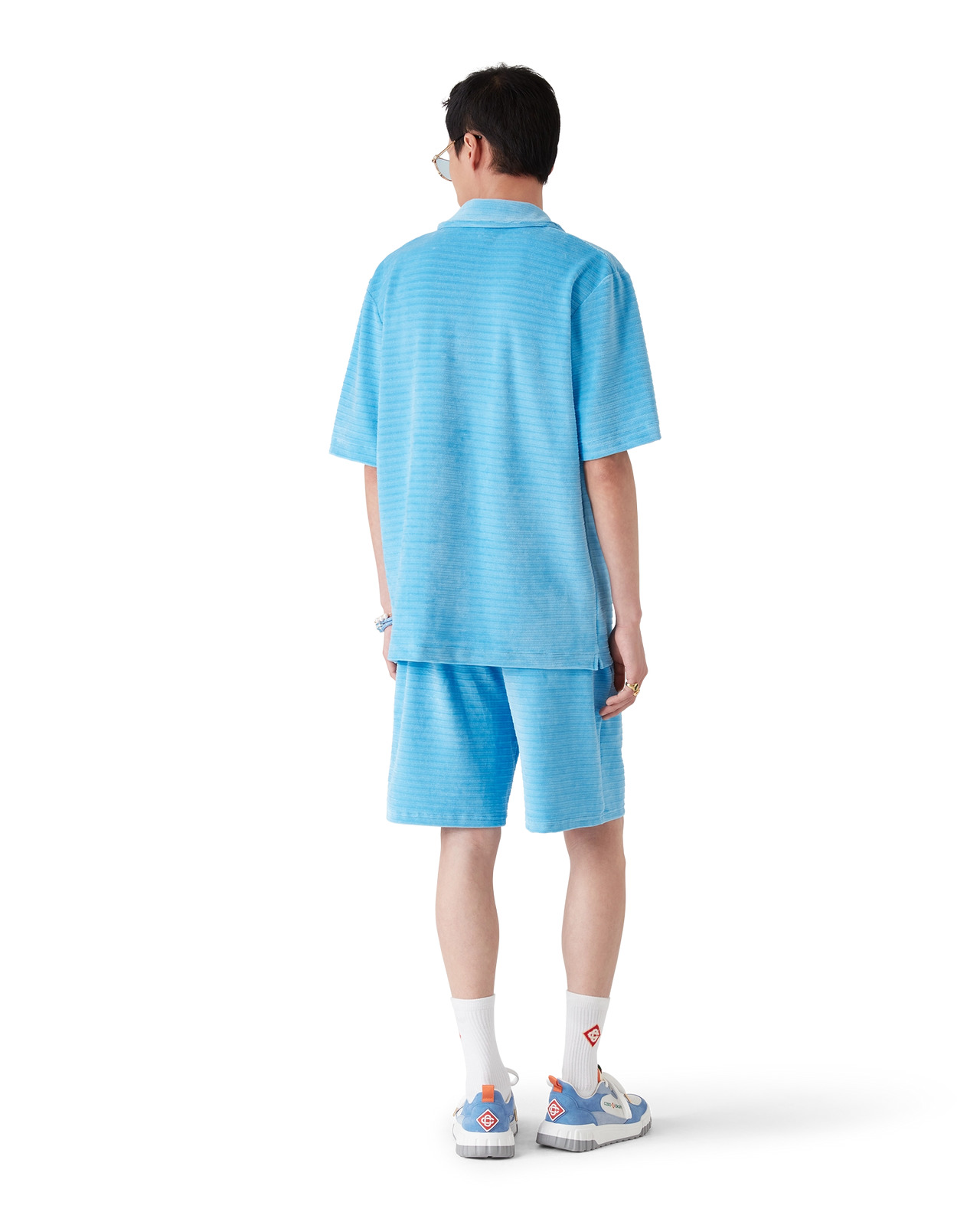 Stripe Velour Short Sleeve Shirt | Casablanca Paris - 3