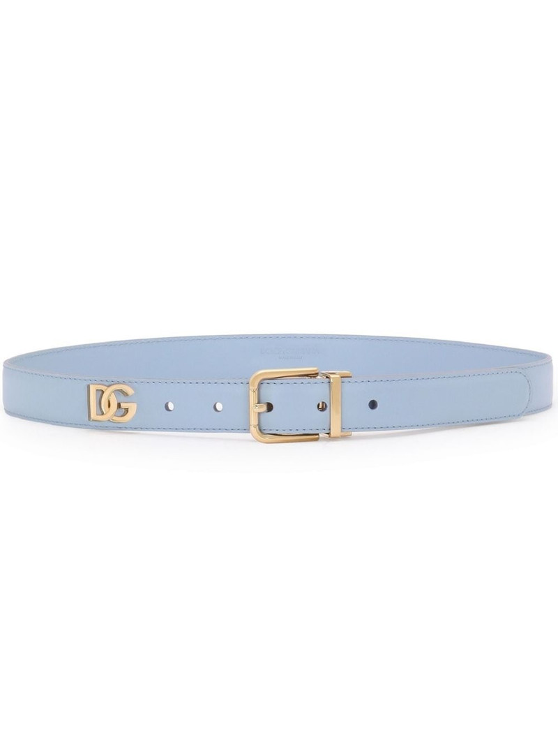 logo plaque calfskin belt 1