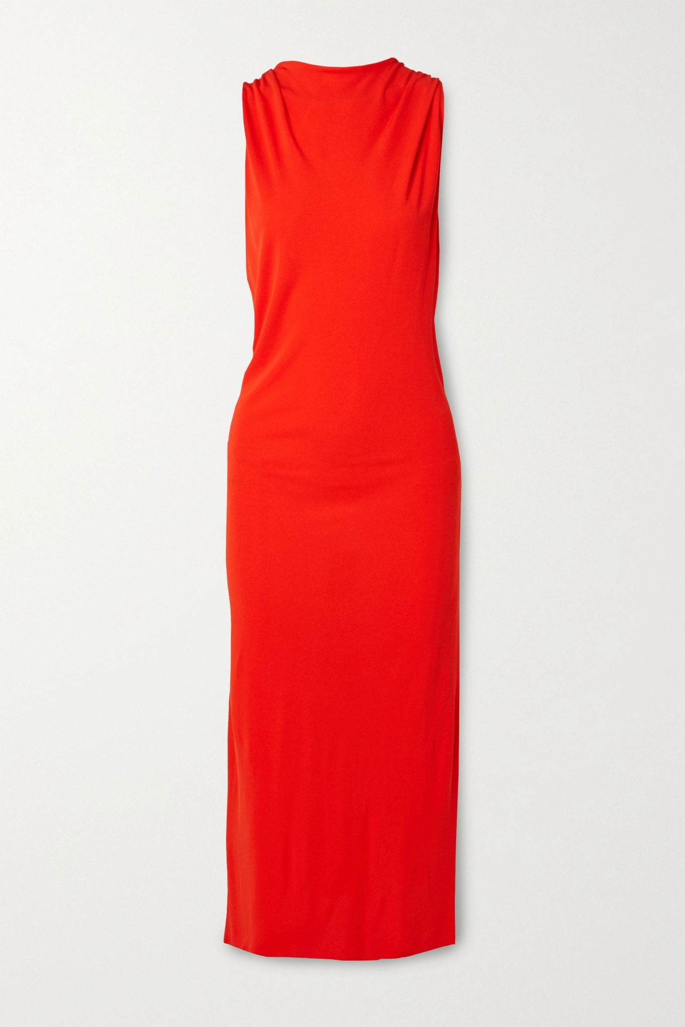 Twist-back stretch-crepe midi dress - 1