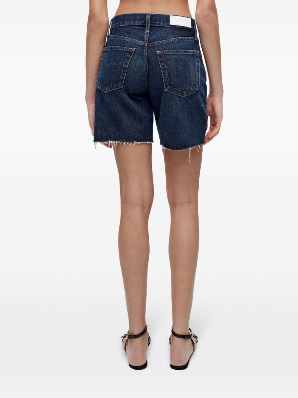 raw-cut denim shorts - 4