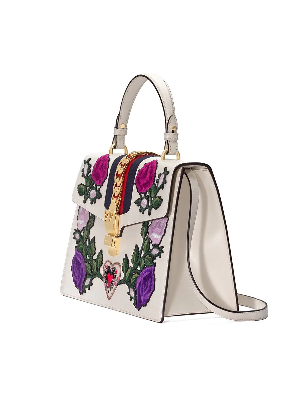 White Embroidered Sylvie Medium Tote bag - 4