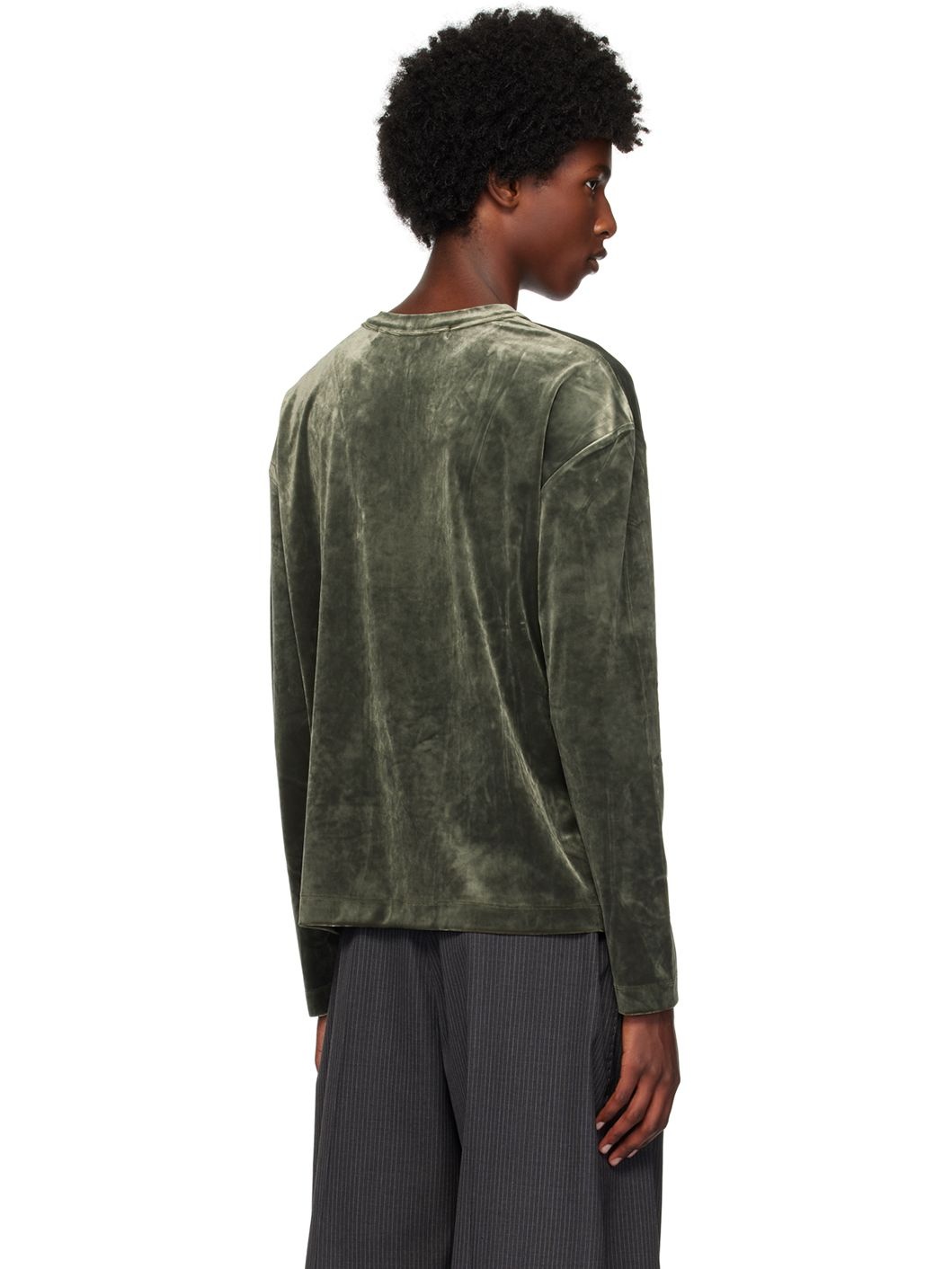 Green Lace-Up Sweater - 3
