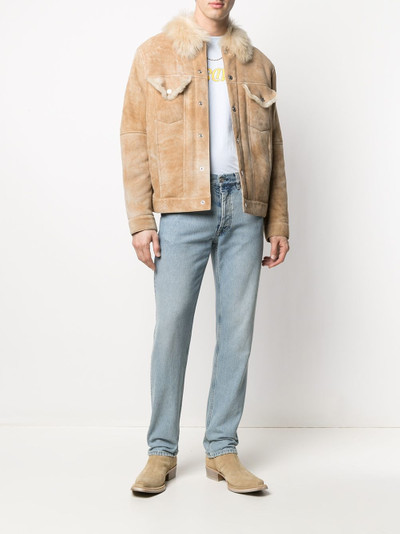 Helmut Lang buttoned-up shearling jacket outlook