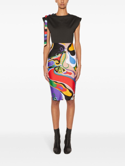 PUCCI Orchidee-print pencil skirt outlook