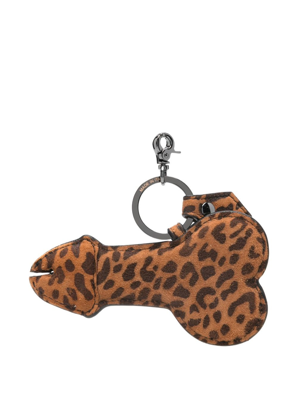 leopard-print bone keyring - 2