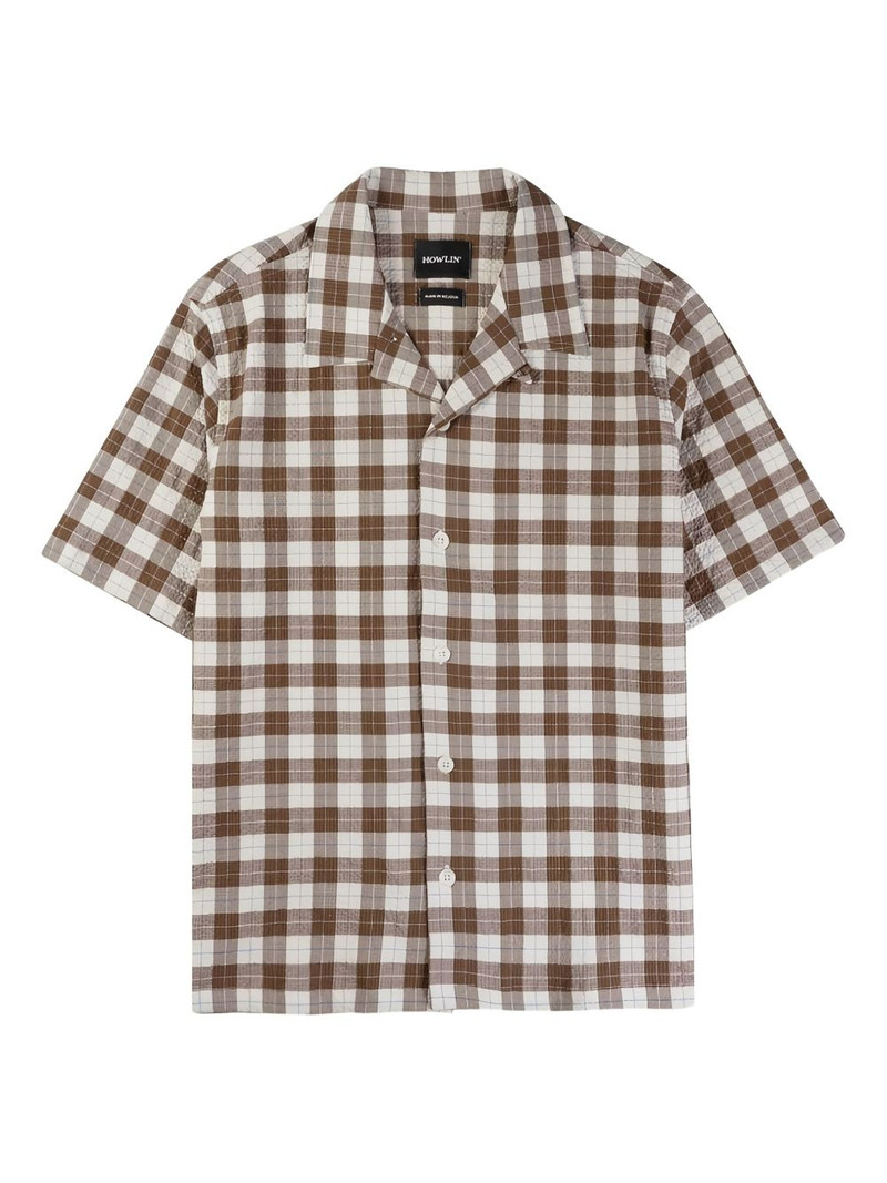 checked short-sleeve shirt 1