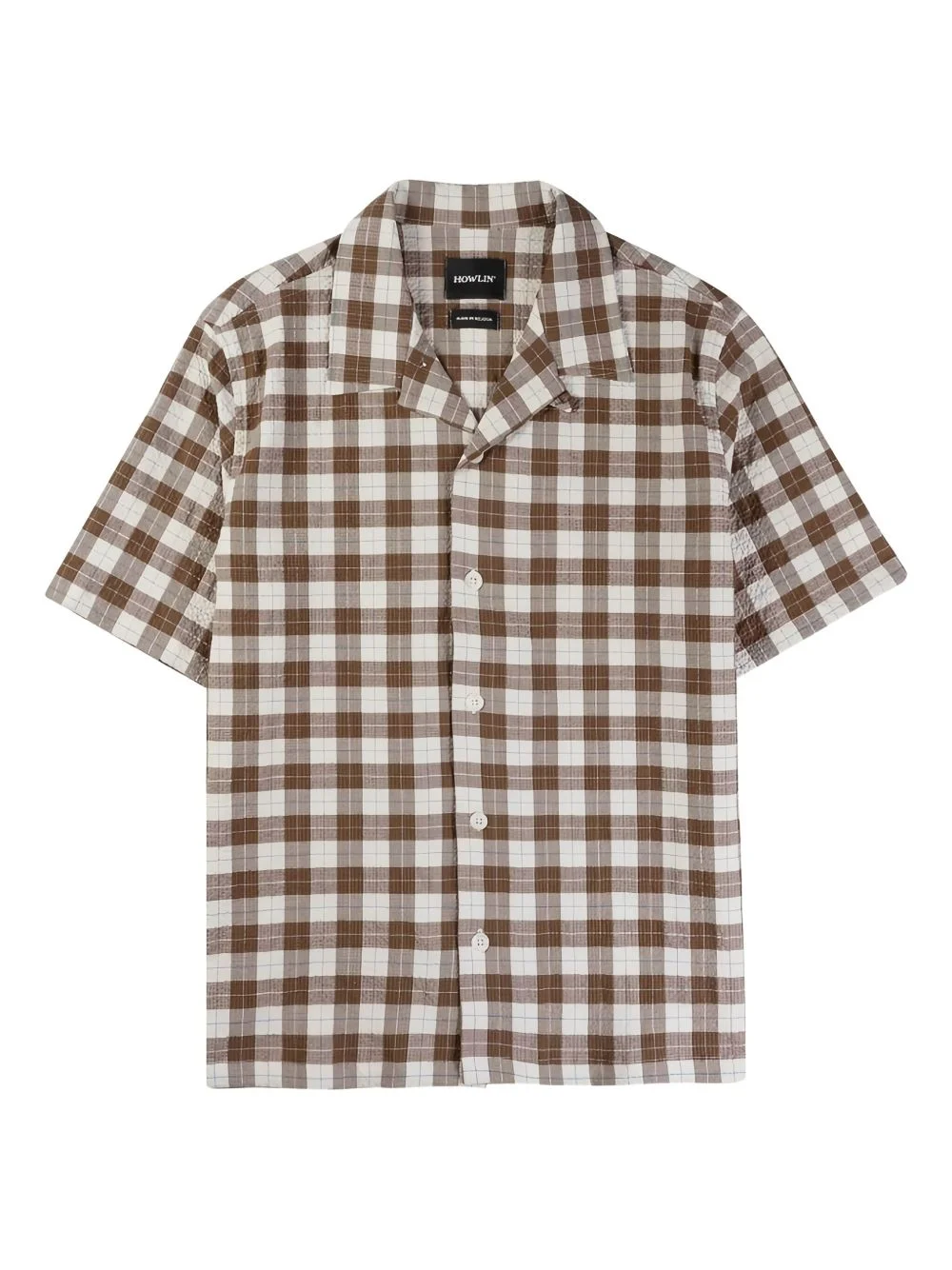 checked short-sleeve shirt - 1