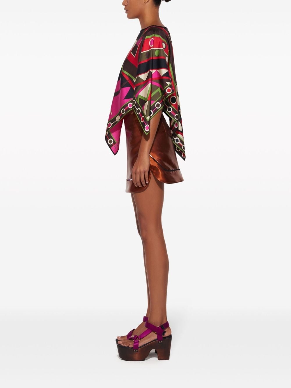 Vivara-print silk top - 3