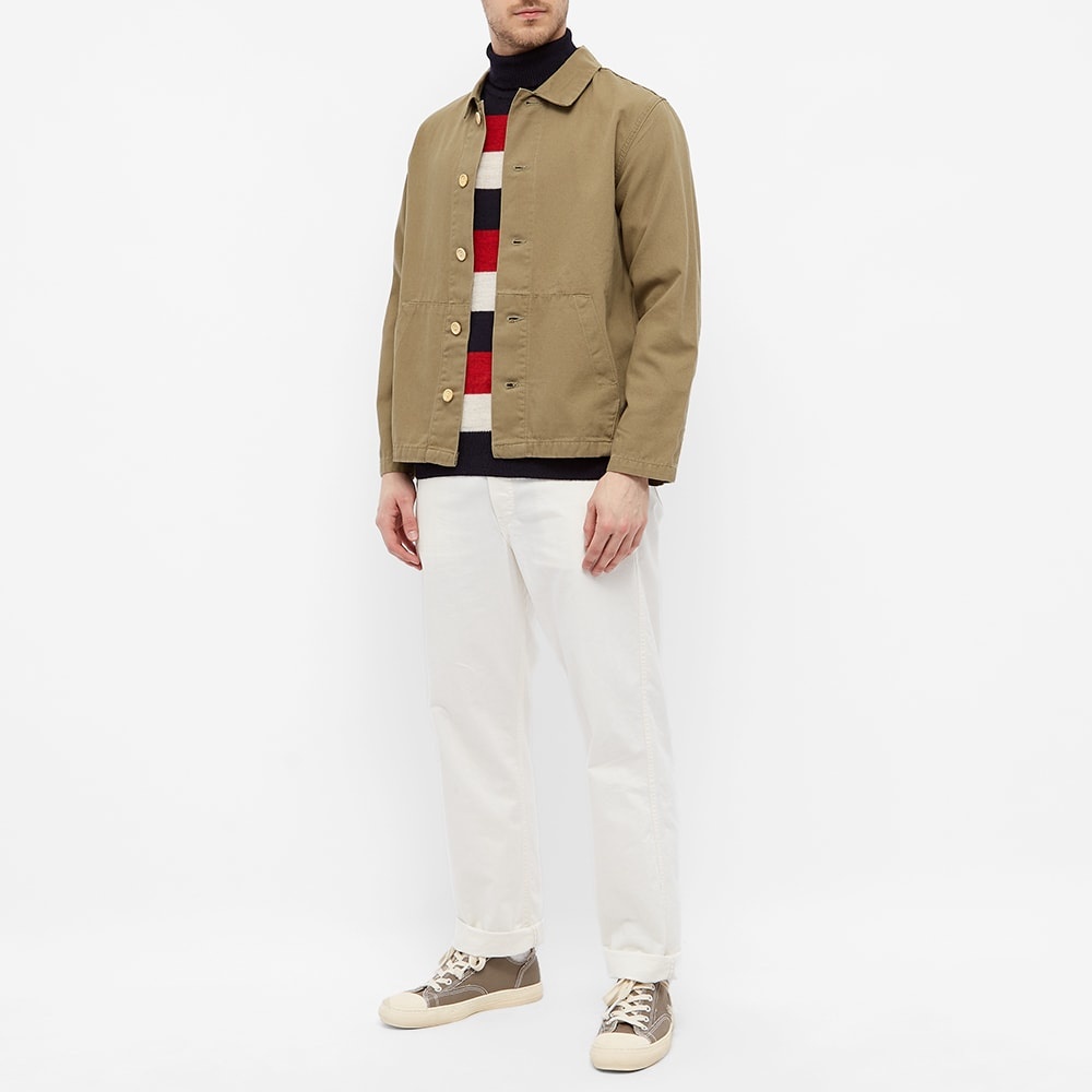 Nigel Cabourn Striped Seamless Rollneck Knit - 6