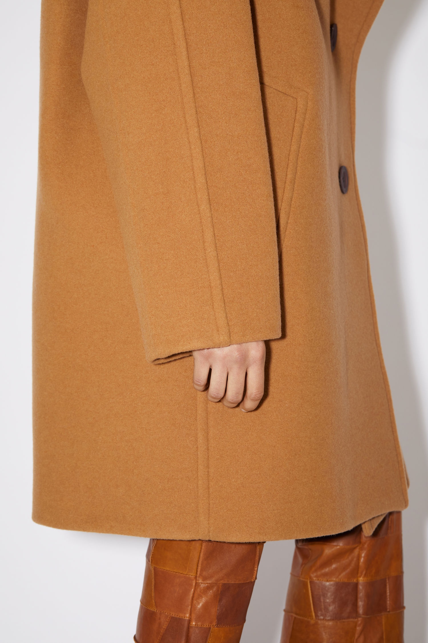 Funnel neck coat - Camel brown - 6