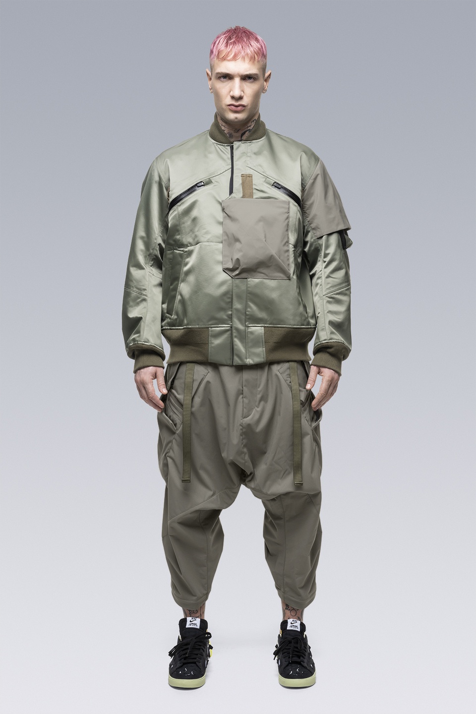 SAC-J2762 sacai / ACRONYM Bomber Jacket Sage - 8