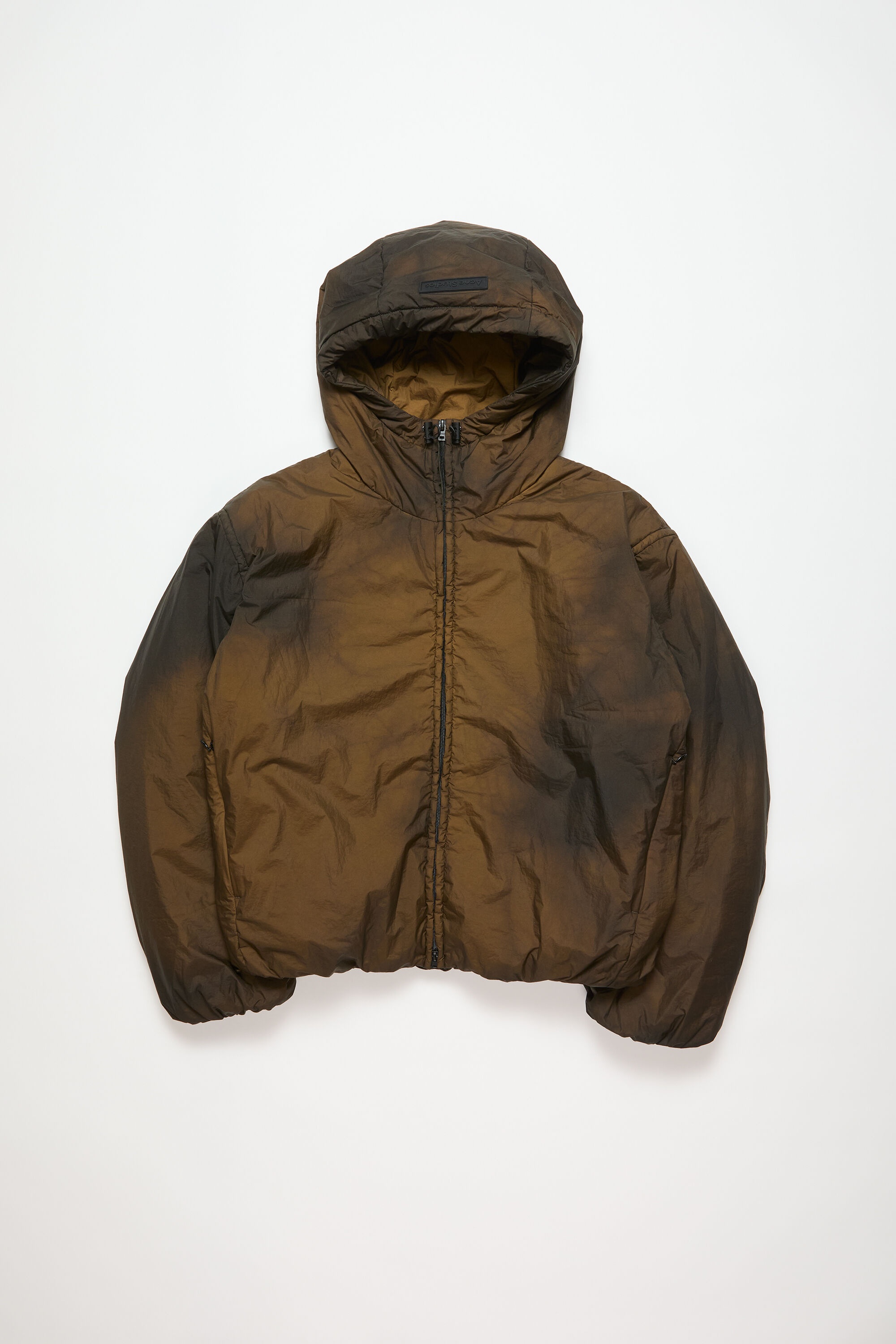 Hooded puffer jacket - Beige/black - 8